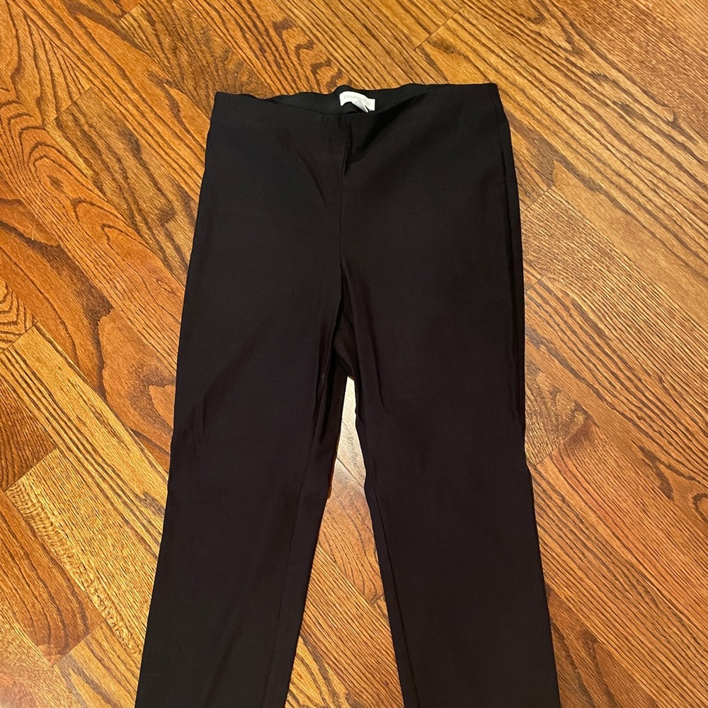 Black 6P straight leg stretch pants